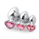 Набір сталевих анальних пробок сердечка - Рожевий - 3 шт. (S/M/L) - Анальні іграшки X00000179-1 фото 1