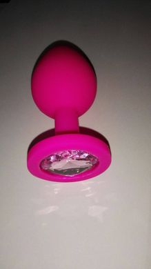 Силіконова анальна пробка з кристалом - Рожевий - 2.7*7 см - Анальні іграшки X00000149-1 фото