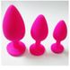 Силіконова анальна пробка з кристалом - Рожевий - 2.7*7 см - Анальні іграшки X00000149-1 фото 3