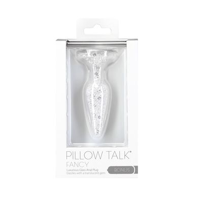 Стеклянная анальная пробка Pillow Talk Fancy Luxurious Glass Anal Plug, ⌀3,1см, вибропуля в подарок SO6833 фото