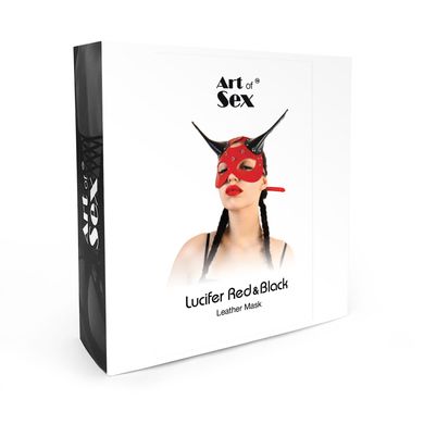 Шкіряна маска Art of Sex - Lucifer Red&Black SO9813 фото