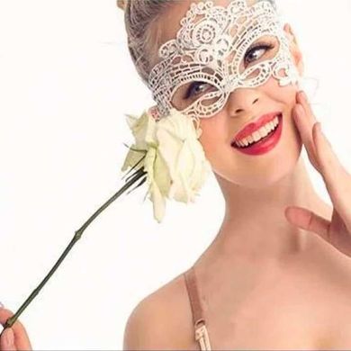 Эротическая ажурная маска на глаза - Белый – Эротическое бельё X0000072-2 фото