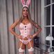 Эротический костюм зайки Obsessive Bunny suit 4 pcs costume pink S/M, розовый, топ с подвязками, тру SO7254 фото 3