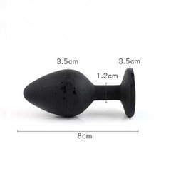 Силиконовая анальная пробка с кристаллом - Чёрный - 3.5*8 см – Анальные игрушки X00000271 фото