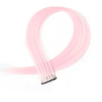 Цветная прядь волос на заколках 60 см светло-розовый Накладные волосы X0000866-10 фото