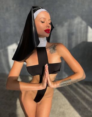Эротический костюм-крест монашки “Откровенная Лана” XL (боди и головной убор) SO5606 фото