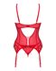 Комплект корсет та стрінги Obsessive Ingridia corset & thong M/L, червоний SO9029 фото 4