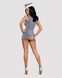 Еротичний костюм стюардеси Obsessive Stewardess 3 pcs costume grey S/M, сірий, сукня, стрінги, пілот SO7308 фото 4