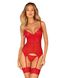 Комплект корсет та стрінги Obsessive Ingridia corset & thong M/L, червоний SO9029 фото 1