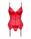 Комплект корсет та стрінги Obsessive Ingridia corset & thong M/L, червоний SO9029 фото 3