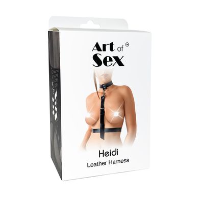 Сексуальна портупея із натуральної шкіри Art of Sex - Heidi, розмір XS-2XL, колір червоний SO7505 фото