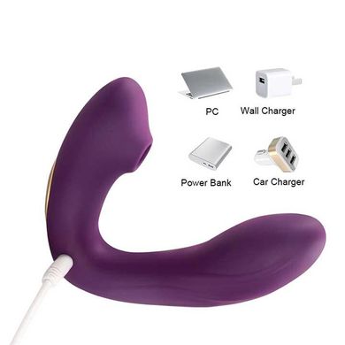 Вибратор вуманайзер (вакуумный стимулятор) USB фиолетовый – Вибраторы X0000384-1 фото