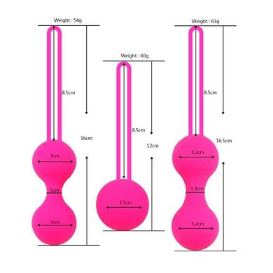 Набор силиконовых вагинальных шариков 3 шт. - Розовый X0000357-1 фото