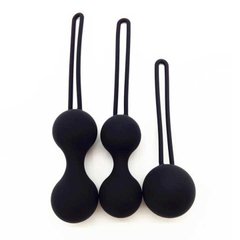 Набір силіконових вагінальних кульок 3 шт. Чорний X0000357-3 фото