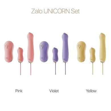 Набор 3в1 Zalo – UNICORN Set Violet, виброяйцо, пульсатор, вакуумный стимулятор SO6688 фото