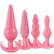 Набор мягких анальных пробок - Розовый - 4 шт (XS/S/M/L) – Анальные игрушки X0000447-1 фото 1