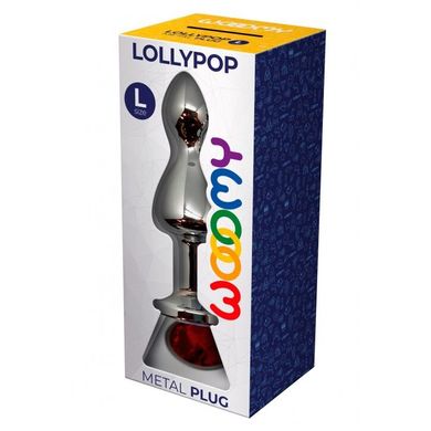 Металлическая анальная пробка Wooomy Lollypop Double Ball Metal Plug Red L диаметр 3,5, длина 10,5 с SO7420 фото