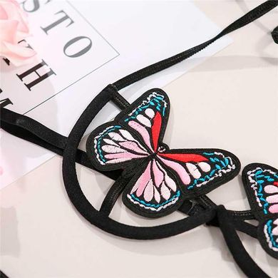 Красивий еротичний комплект з метеликами - Чорний - S/M - Еротична білизна X0000692 фото