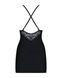 Сатиновый комплект для сна с кружевом Obsessive 828-CHE-1 chemise & thong L/XL, черный, сорочка SO7172 фото 10