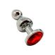 Металлическая анальная пробка Wooomy Lollypop Double Ball Metal Plug Red L диаметр 3,5, длина 10,5 с SO7420 фото 2