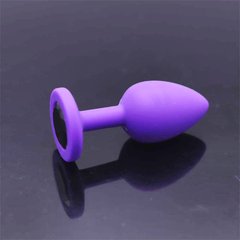 Силиконовая анальная пробка с кристаллом - Фиолетовый - 2.7*7 см – Анальные игрушки X00000149-3 фото