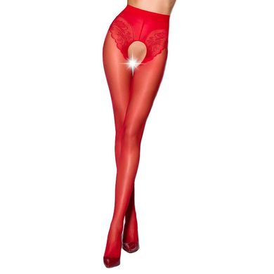 Эротические колготки Passion TIOPEN 006 1/2 (30 den), red, с вырезом, имитация трусиков PS24518 фото