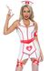 Вініловий костюм медсестри Leg Avenue Vinyl ER Hottie S, сукня, фартух, манжета, головний убір SO8539 фото 3