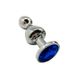 Металлическая анальная пробка Wooomy Lollypop Double Ball Metal Plug Blue M диаметр 3,1, длина 9,4 с SO7422 фото 2