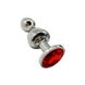 Металева анальна пробка Wooomy Lollypop Double Ball Metal Plug Red M, діаметр 3,1 см, довжина 9,4 см SO7423 фото 2