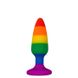 Силиконовая анальная пробка Wooomy Hiperloo Silicone Rainbow Plug S, диаметр 2,4 см, длина 9 см SO7424 фото 2