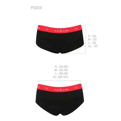 Трусики-шортики Passion PS003 PANTIES M, black SO4208 фото