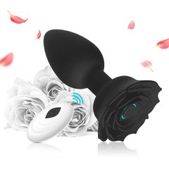 Силікональний анальний корок Rose чорний — Анальні іграшки X0000925-1 фото
