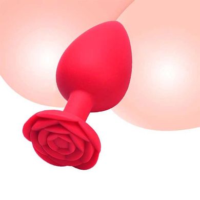 Набір силіконових анальних корків "Троянда" - 3 шт. (S/M/L) - Червоний — Анальні іграшки X0000797-3 фото