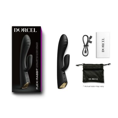 Вибратор-кролик с подогревом Dorcel FLEXI RABBIT BLACK, гибкий ствол SO6816 фото