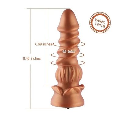 Силиконовый дилдо Hismith Spiral Grain Silicone Dildo Monster Series SO9961 фото