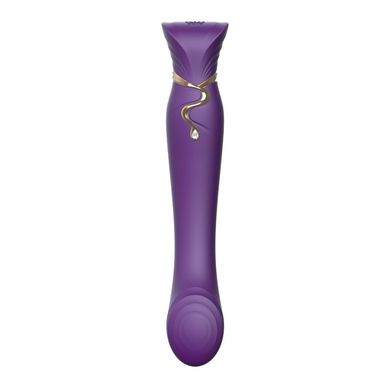 Смартвибратор 3в1 Zalo — Queen Twilight Purple, пульсирующая жемчужина и вакуум, кристалл Swarovski SO6664 фото