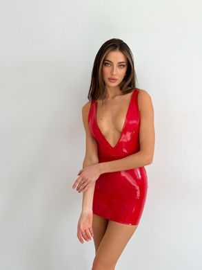 Лакована сукня із сексуальним декольте «Промениста Емілія» D&A, XXXL, червона SO9358 фото