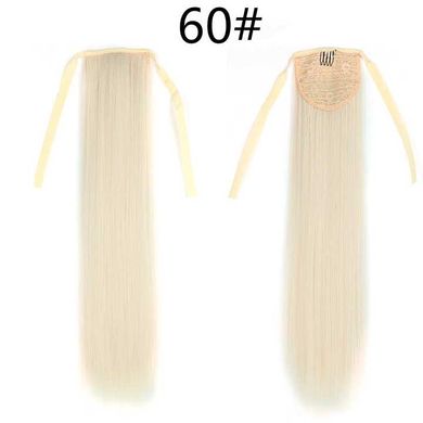 Шиньйон накладний хвіст на стрічці Didaka пряме волосся 60 см "Блонд" X0000929-1 фото