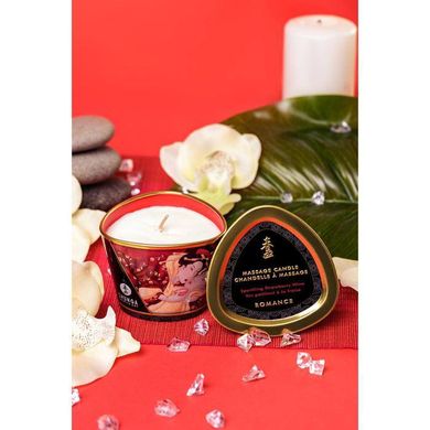 Масажна свічка Shunga Massage Candle – Sparkling Strawberry Wine (170 мл) з афродизіаками SO2513 фото